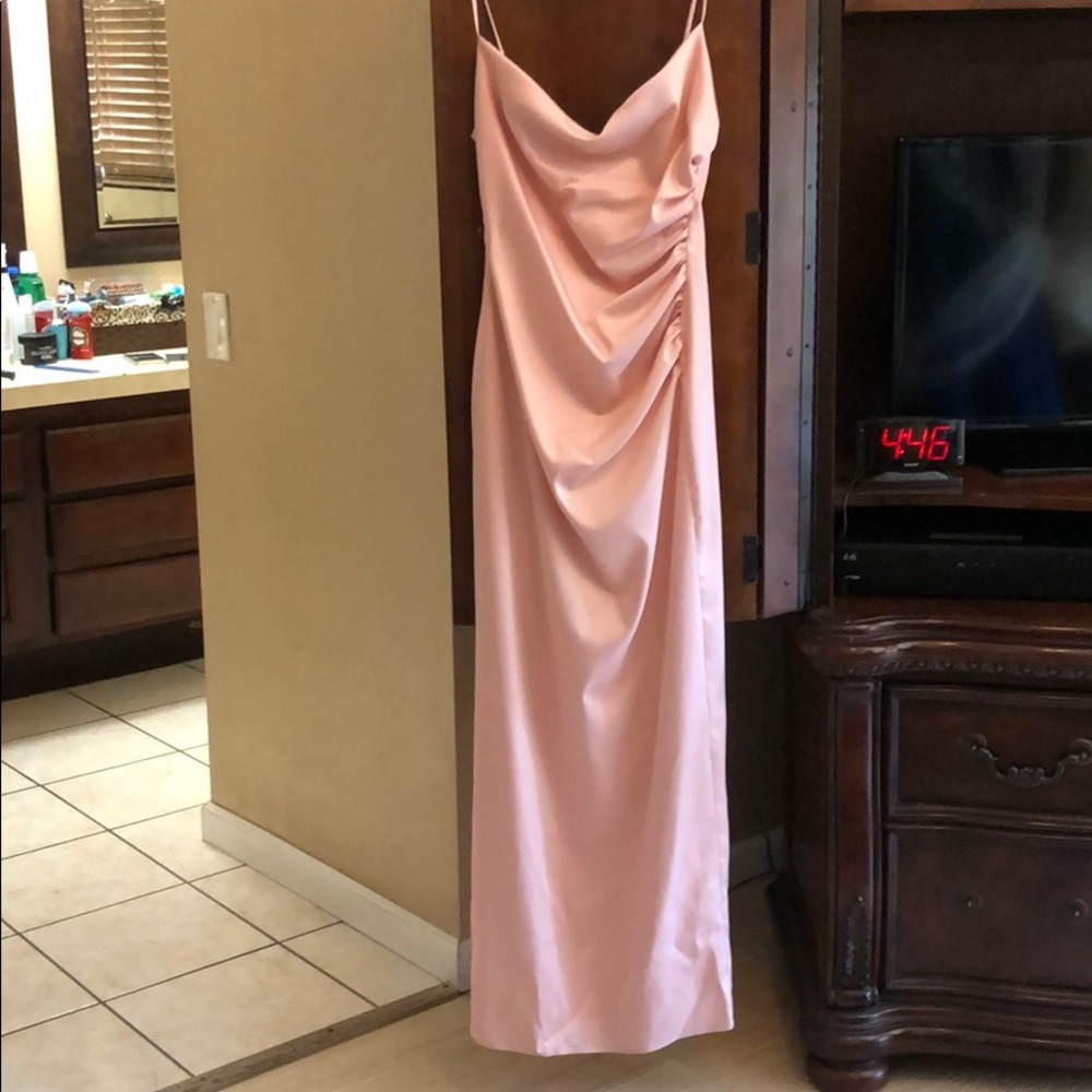 Blush pink gown.